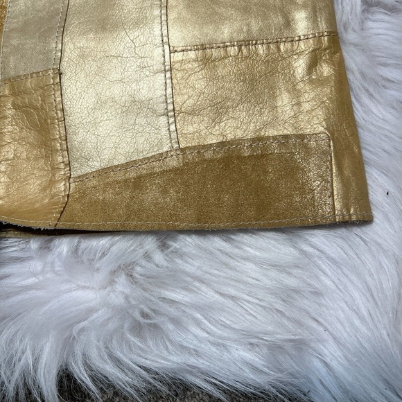 Vintage Parasuco Womens Patchwork Leather Pants Parasuco Jeans Pearl - Picture 3 of 6